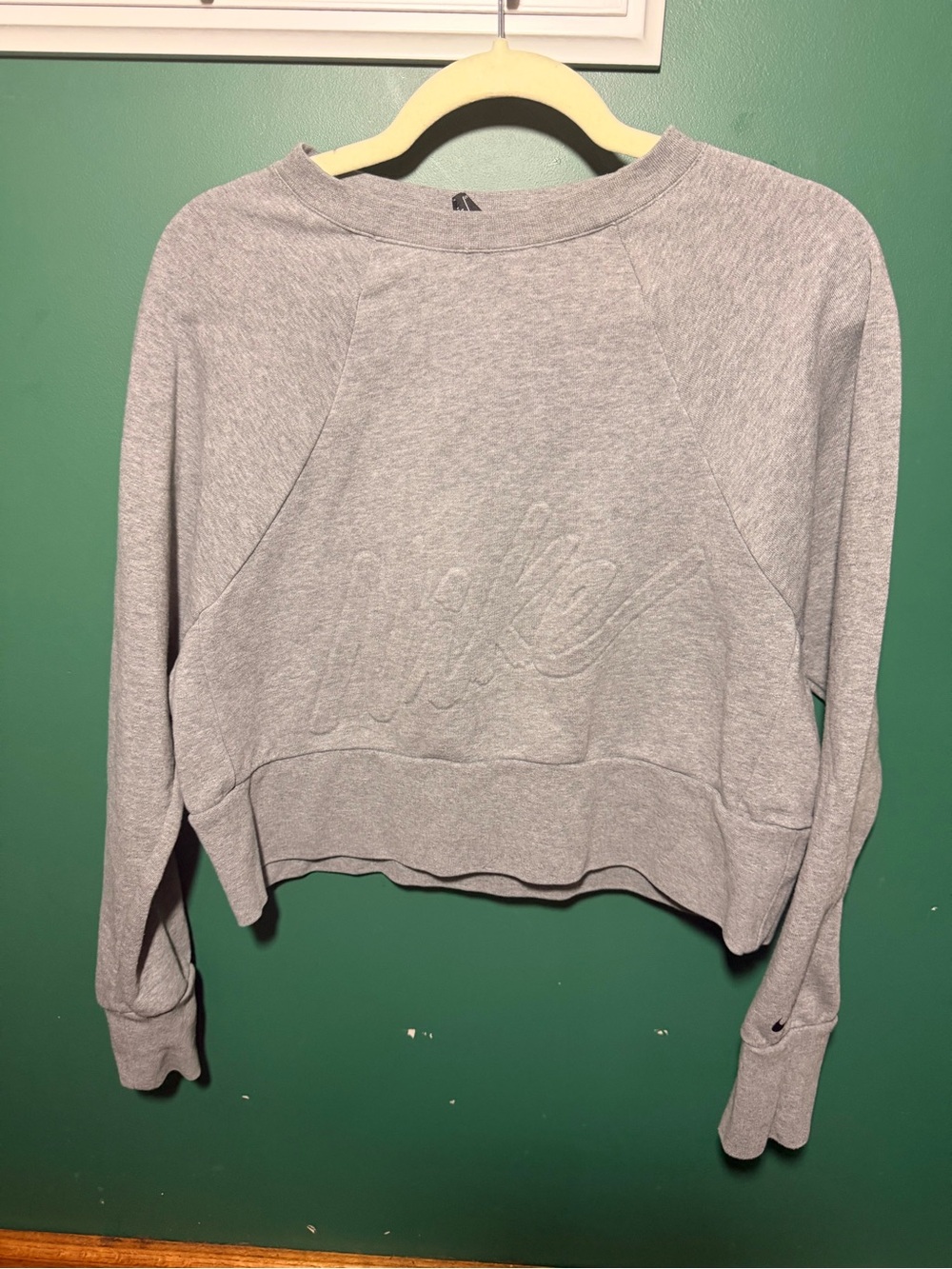 Nike Light Gray Embossed Logo Crewneck Sweatshirt